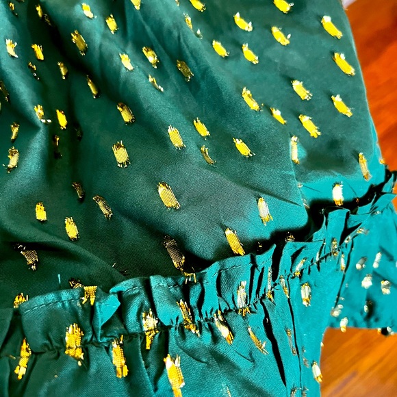 Girls Janie & Jack Green & Gold dress - Picture 3 of 3